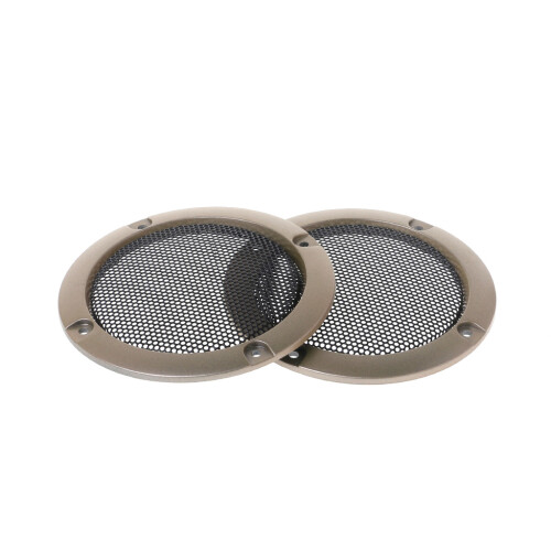 2PCS Shatter Resistant Stereo Speaker Mesh Protective-Golden