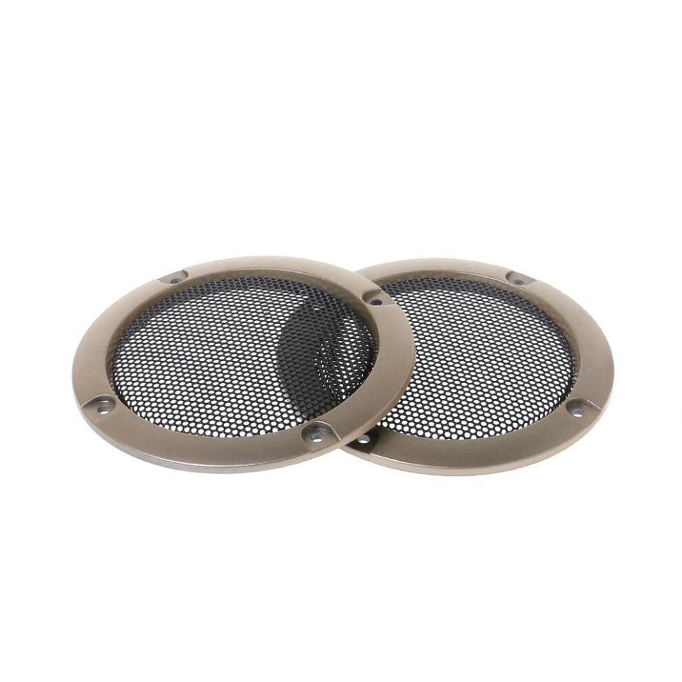 2Pcs Shatter Resistant Stereo Speaker Mesh Protective- Golden 7704000041553