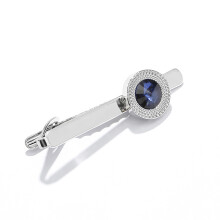 New Simple Style Metal Crystal Silver Tie Clip For Men-Color