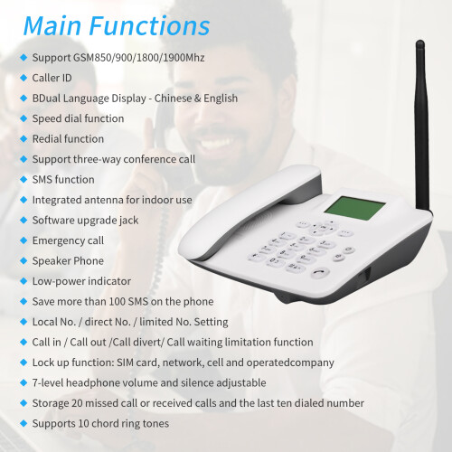 2G-Desktoptelefon GSM mit Wecker & SMS 2