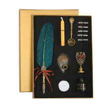 Vintage Federhalter-Tinten-Set mit Glitter & Halterung