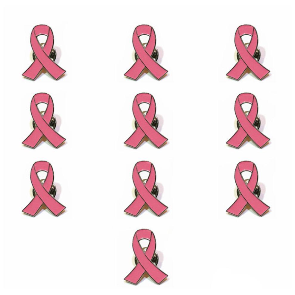 Pink 10Pcs/Set Womens Jewelry Enamel Ribbon Brooch Pins