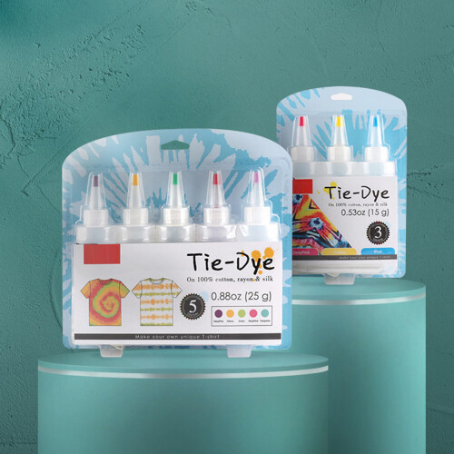 5 Farben Tie-Dye-Set Stofffarbe 120ml Zubehör 1