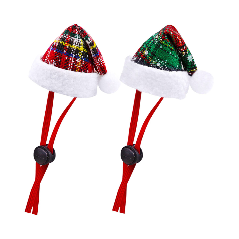 2PCS Christmas Dog Santa Hat Adjusting Cats-1 red 1 green-image-OPC-PMCM9BR-NEW