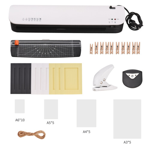 SL399 Laminator A3 Hot Cold 2 Roller 25 Pouches Corner Rounder