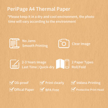 PeriPage Falt-Thermodrucker A4 210x297mm 100 Blatt