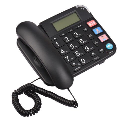 Big Button Corded Phone Hands-Free Redial Flash Speed Dial for Elderly 1
