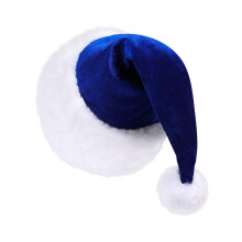 Christmas Santa Hat with Furry White Trim Warm-Navy Blue