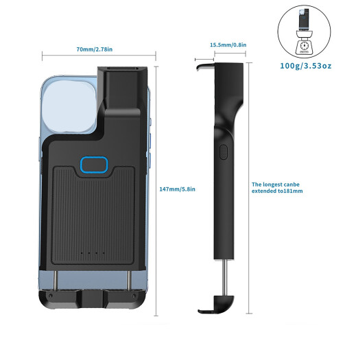 Tragbarer Clip-Rücken 1D Barcode-Scanner BT+2.4G Wireless Speicher 2