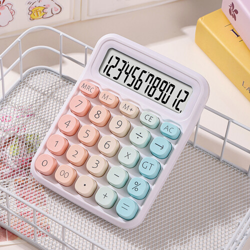 Rechenmaschine 12-stellig LCD Dual-Batterie Kinder 1