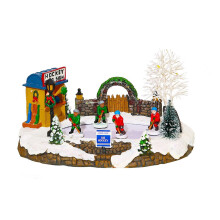 Christmas Decorations 2024 Village House Winter Ice Hockey LED