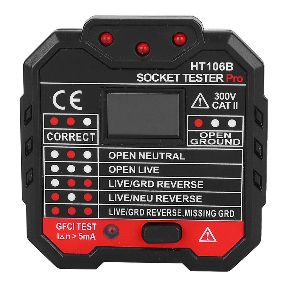 Ht106b Multifunction Electric Socket Tester Mains Fault Checker Tool 610830946159
