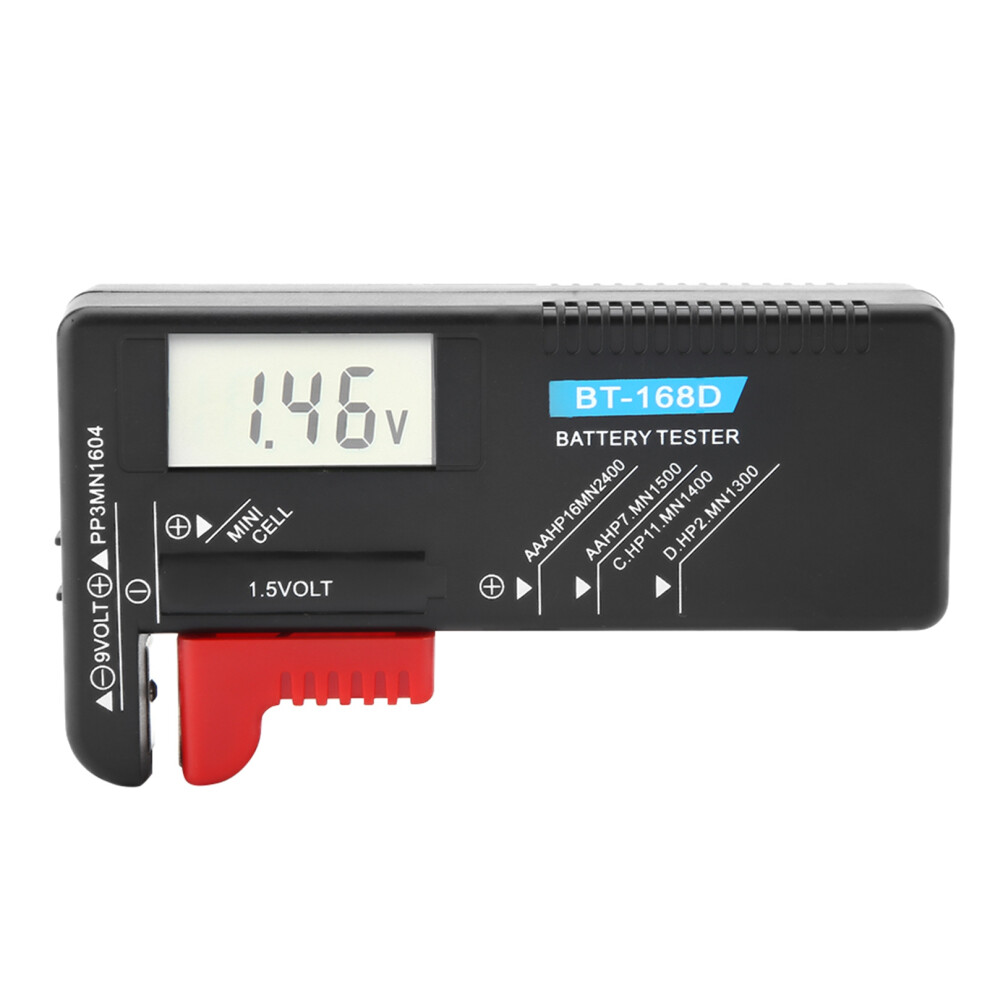 Universal Digital Lcd Aa Aaa C D 9V 1.5V Battery Volt Tester Bt-168D 610830945862