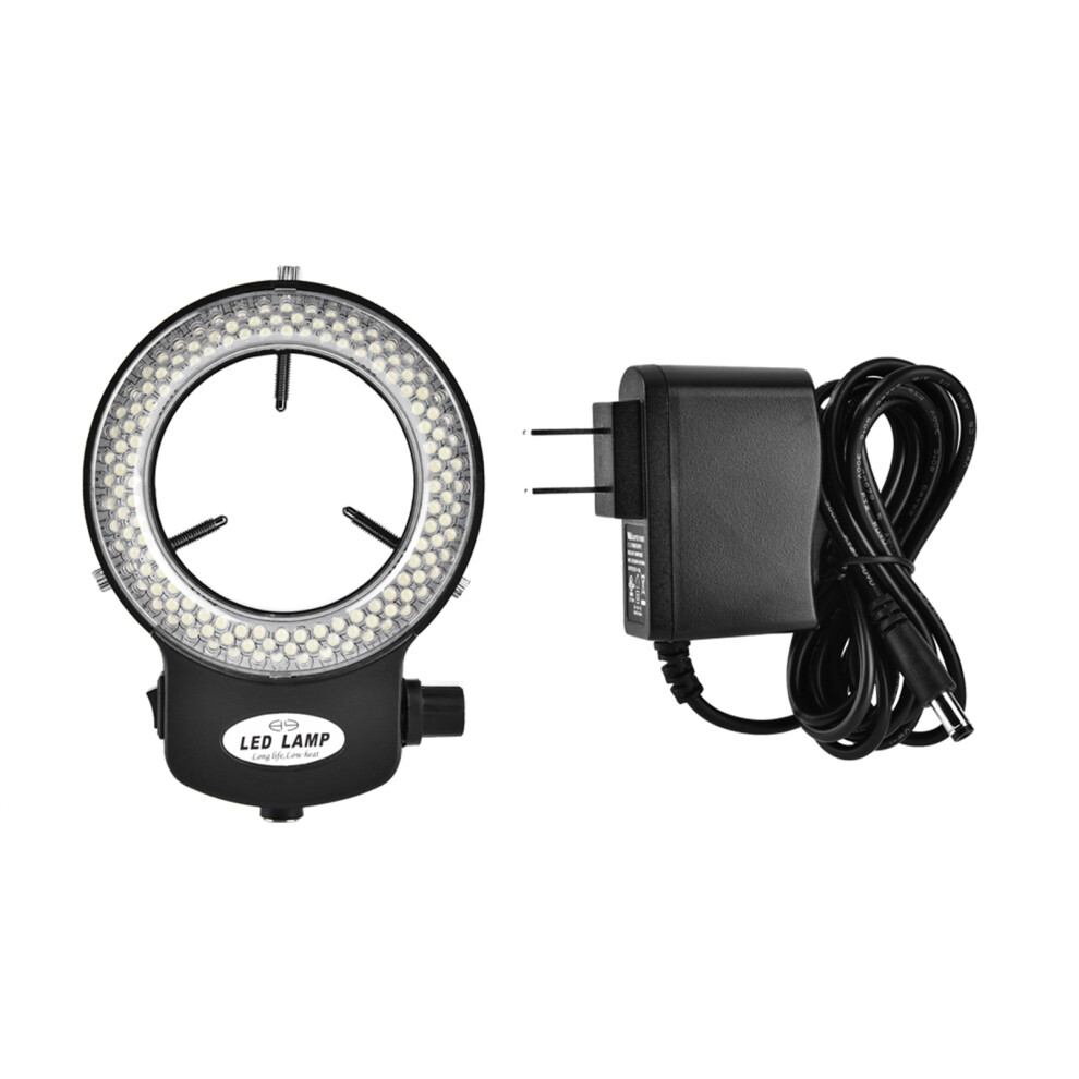 Microscope Camera 144 Led Ring Lamp Adjustable Brightness (Black) Black 610830946746