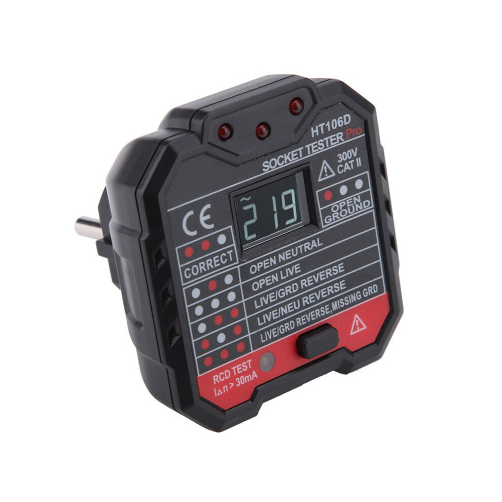 Ht106d Multi Function Electric Socket Tester Mains Fault Checker Tool 610830946142