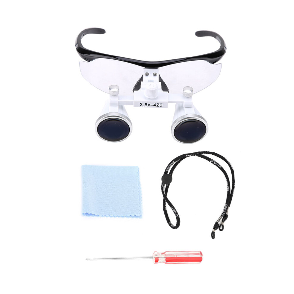 3.5X Headband Binocular Loupes 320-420Mm Dental Magnifier 60/80Mm 610830942588