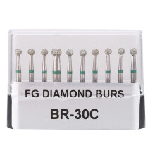 10x Edelstahl-Rundgriff-Dentaldiamantbohrer 1,6mm
