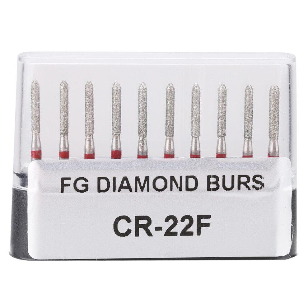 10Pcs Stainless Steel 1.6Mm Round Handle Dental Diamond Burs 610830942472