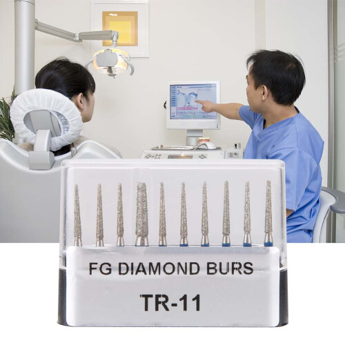 10pcs/set FG 1.6mm High Speed Dental Diamond Burs Dentist Tools 1