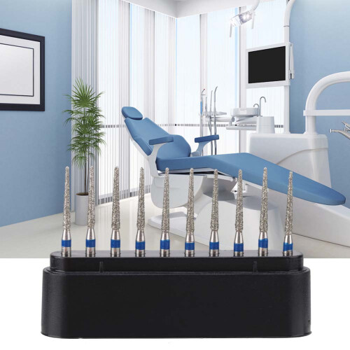 10pcs/set FG 1.6mm High Speed Dental Diamond Burs Dentist Tools 2