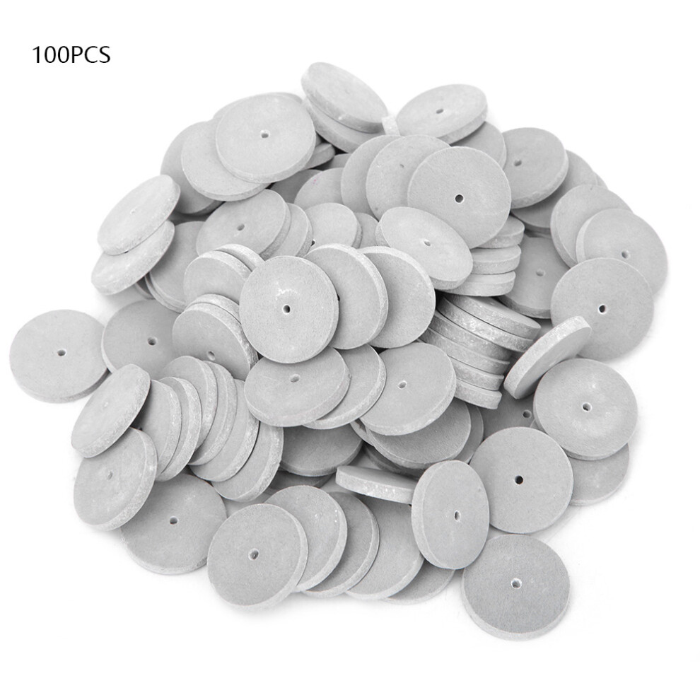100Pcs Dental Burs Abrasive Grinding Polishing Rubber Wheel Grey Fine 610830933456