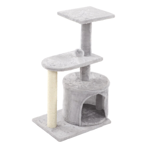 Cat Tree Multi Layer Scratching Tower Toy with Hanging Plush Ball 2