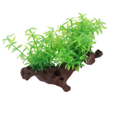 (Immersion Wood Small Appleleaf) Aquarium Artificial Plant Plastic Lifelike Water Grass LH Oval