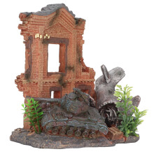 Aquarium Tower Decoration Artificial Plane Crash Resin Water Tank