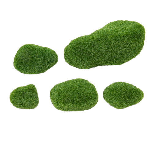 5 Size Artificial Moss Rocks Decorative Resin Green Moss Balls 2