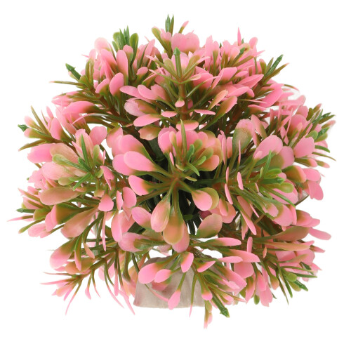 (Pink) Artificial Aquarium Grass Ball Colorfast Plastic Pink 1