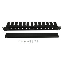 2U Rack Mount Cable Management 12 Slots Dustproof Panel 19in