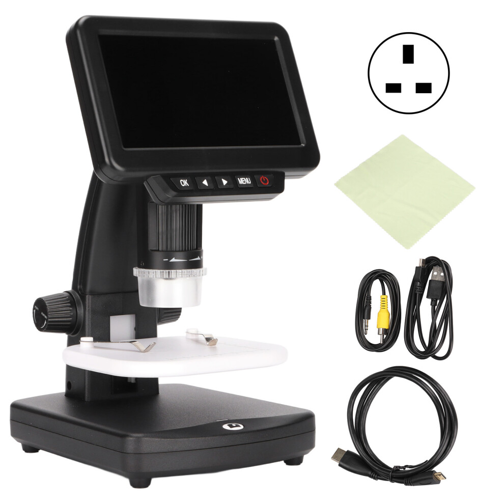 (UK Plug) 5.0 Inch LCD Digital Microscope 12MP 1500X 1080P Handheld 100-240V US-image-OPC-PMCMDJ2-NEW
