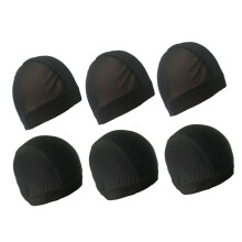 6St U-Form Haarnetz Für Schwimmen Elastische Perückenmütze Schwarz