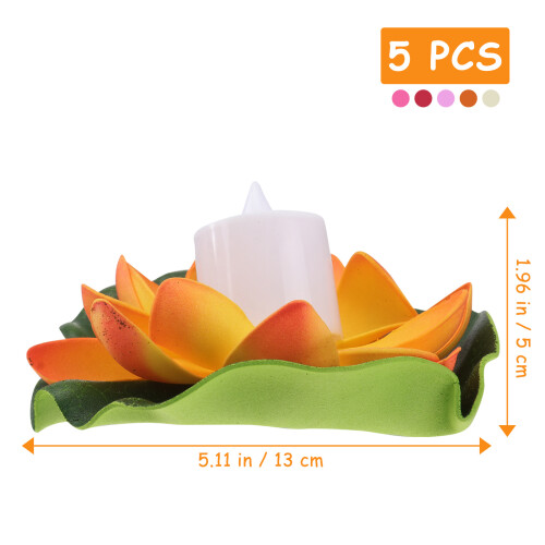 5 Pièces 13 Cm Lotus Led Fleurs De Lys 1