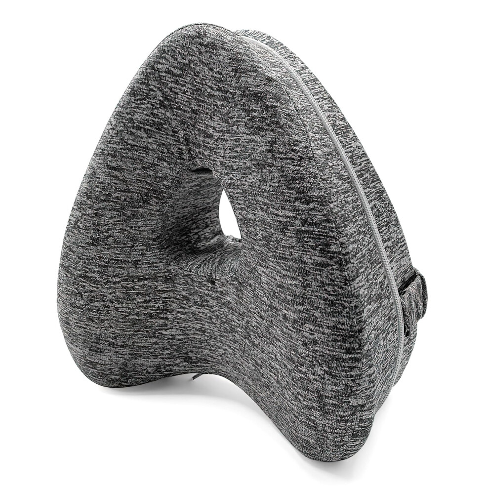 Grey Knee Pillow For Hip Pain Relief, Smooth Spine Alignment, Knee Cushion For Side Sleepers