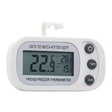 Refrigerator Temperature Meter Waterproof Digital Thermometer LCD Screen Stand Magnetic Back White Fridge Gauge