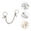 1 Punk- Kettenring Hand-Schmuck Deko Mode Ring (Silber) 11