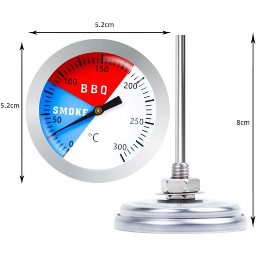 BBQ Gril Thermometer Waterproof Temperature Gauge High-Performance 1-Piece 2