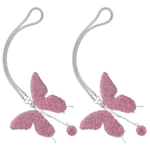 2 unids acessórios carro com pingente cristal rosa para