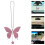 2 unids acessórios carro com pingente cristal rosa para 11