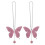 2 unids acessórios carro com pingente cristal rosa para 10