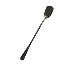 Ice Cream Scoops 6-Piece Black Stainless Steel Long-Handle Stirring Spoons For Cocktail Bar Home Kitchen Heat-Resistant