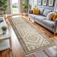 (Radiant) Traditional Runner Rugs 80x300cm Ultra Soft Cashmere Rugs- Extra Large Rugs for Kitchen & Hallways