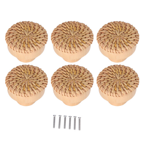 Stück runde Schubladenknöpfe aus Holz, Rattan,
