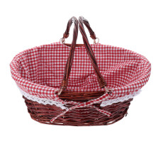 1Stk Korb Mit Henkeln Gewebt Für Picknick Lebensmittel