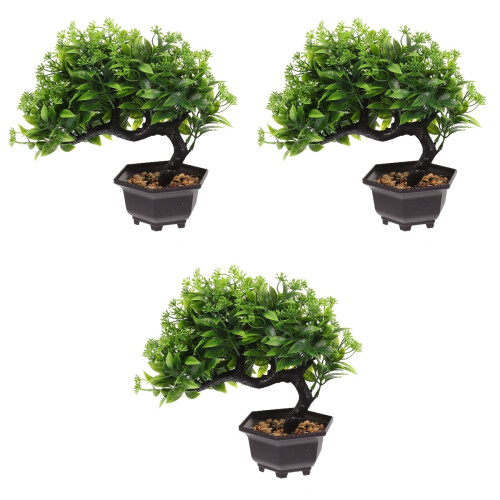 3 Pezzi Bonsai Artificiale Piccolo Da Per Mobile Tv Decorazione 2