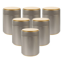 6St Stevige Tinplate Bewaarbussen Goud, Perfect Voor Losse Thee Opslag