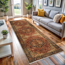 (Majestic) Traditional Runner Rugs 80x300cm Ultra Soft Cashmere Rugs- Extra Large Rugs for Kitchen & Hallways