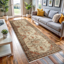(Timeless) Traditional Runner Rugs 80x300cm Ultra Soft Cashmere Rugs- Extra Large Rugs for Kitchen & Hallways