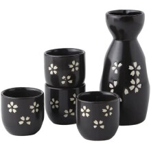 Traditional Sake Set, Ceramic Sake Set With 4 Cups, Japanese Ceramic Sake Set, Small Tableware Set